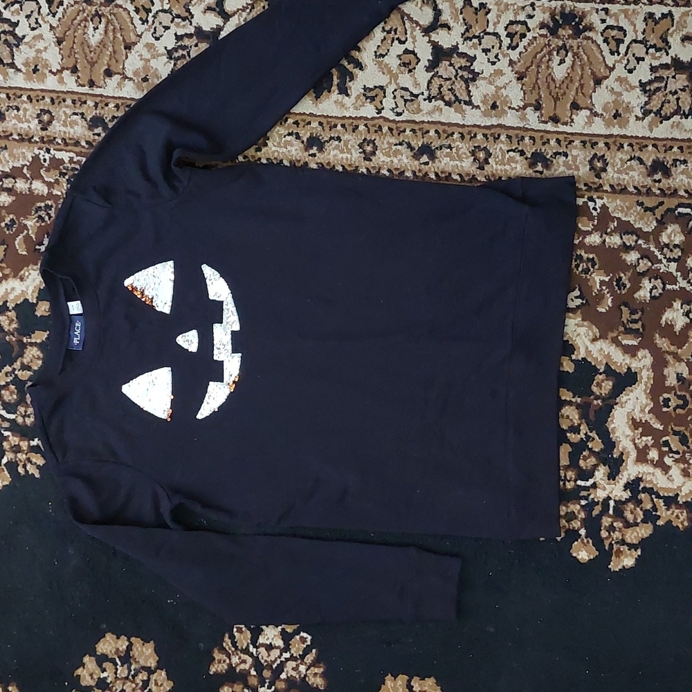 🎃LIKE NEW! Women's Place Flip Sequin Sweatshirt; Color: Black, Size: Medium